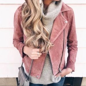 Blanknyc Suede Coral Cedar Moto Jacket